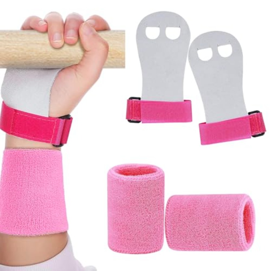 Sports Grip - 2個入り体操ハンドグリップグローブリストバンド、体操ハンドグリップ体操バー手のひら保護と手首サポートスポーツアクセサリー