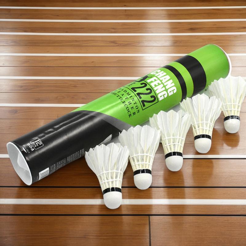 Feather Shuttlecock - 12PC 耐久性のあるバドミントンシャトルコック アヒルの羽バドミントンシャトルコック トレーニングスポーツ 高速バドミントンボール 大人用