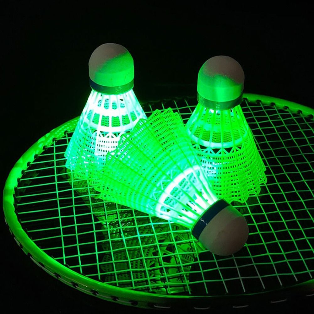 Feather Shuttlecock - ライトアップ LED バドミントン光る照明ボール発光バドミントン ボールカラフルな軽量照明羽根屋外ゲーム