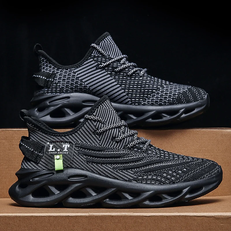 Badminton Shoes - 男性スポーツランニングブラックジョギングシューズカジュアルスニーカー屋外通気性メッシュ女性軽量衝撃吸収ブラックテニス