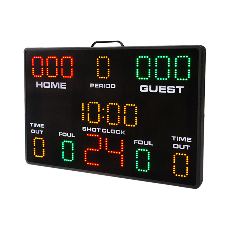 Scoreboard Digital - 学校のクラブで使用できる、持ち運び可能なLEDマルチスポーツ電子式バスケットボールスコアボード。シュートクロック機能付きのデジタルバスケットボールスコアキーパー。