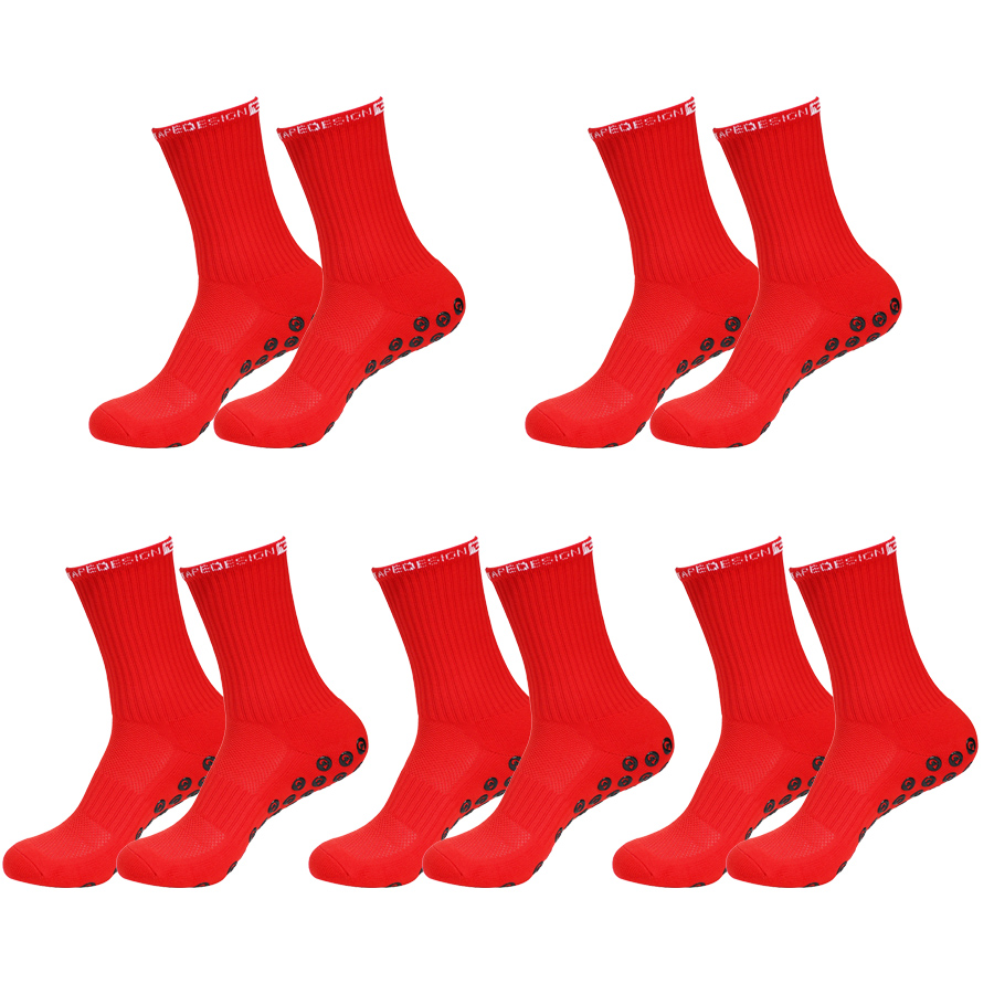 滑り止め加工のサッカーソックス5足セット。男性用、女性用。サ - Badminton Grip のレビューと価格