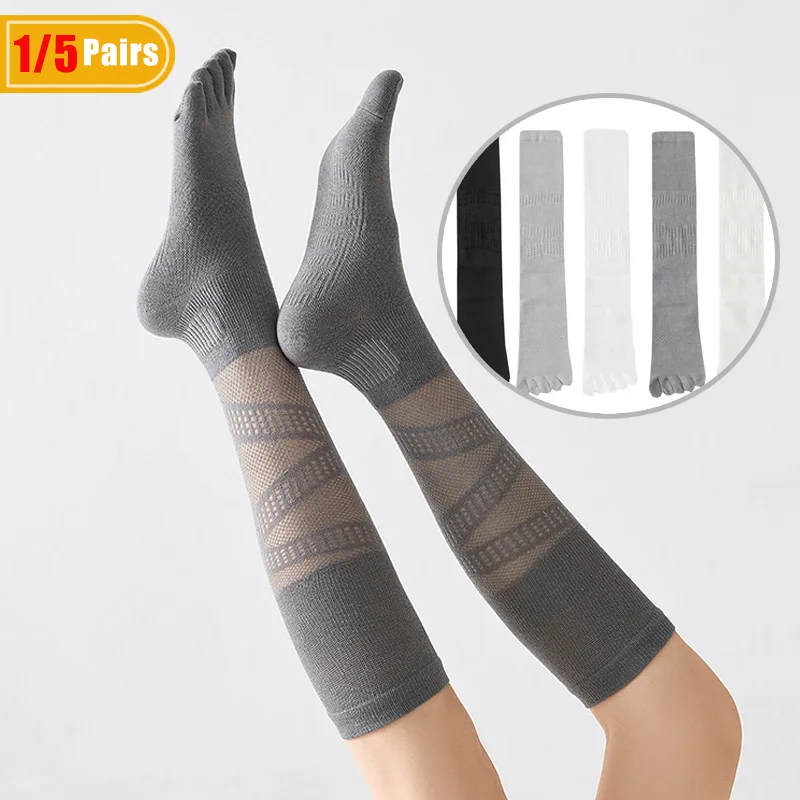 1/5 ペア女性用圧縮 5 本指ソックスロングスポーツフィッ - Badminton Net のレビューと価格