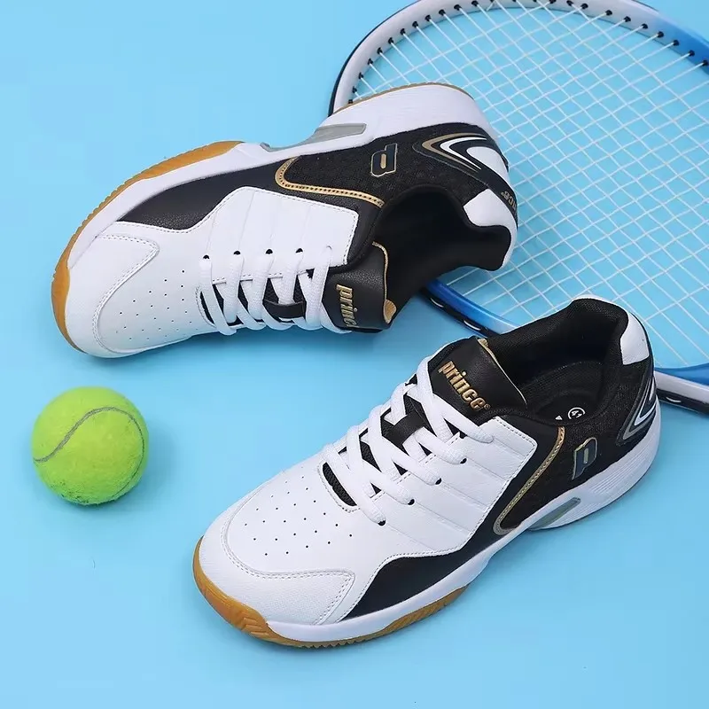 プロの男性女性革バドミントンシューズカップル滑り止めトレーニ - Badminton Shoes Men のレビューと価格