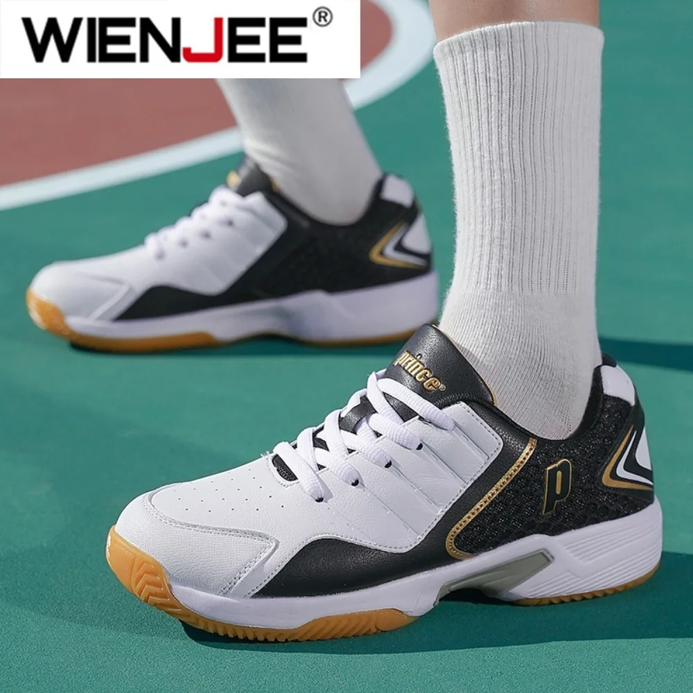 プロの男性女性革バドミントンシューズカップル滑り止めトレーニ - Badminton Shoes Men のレビューと価格