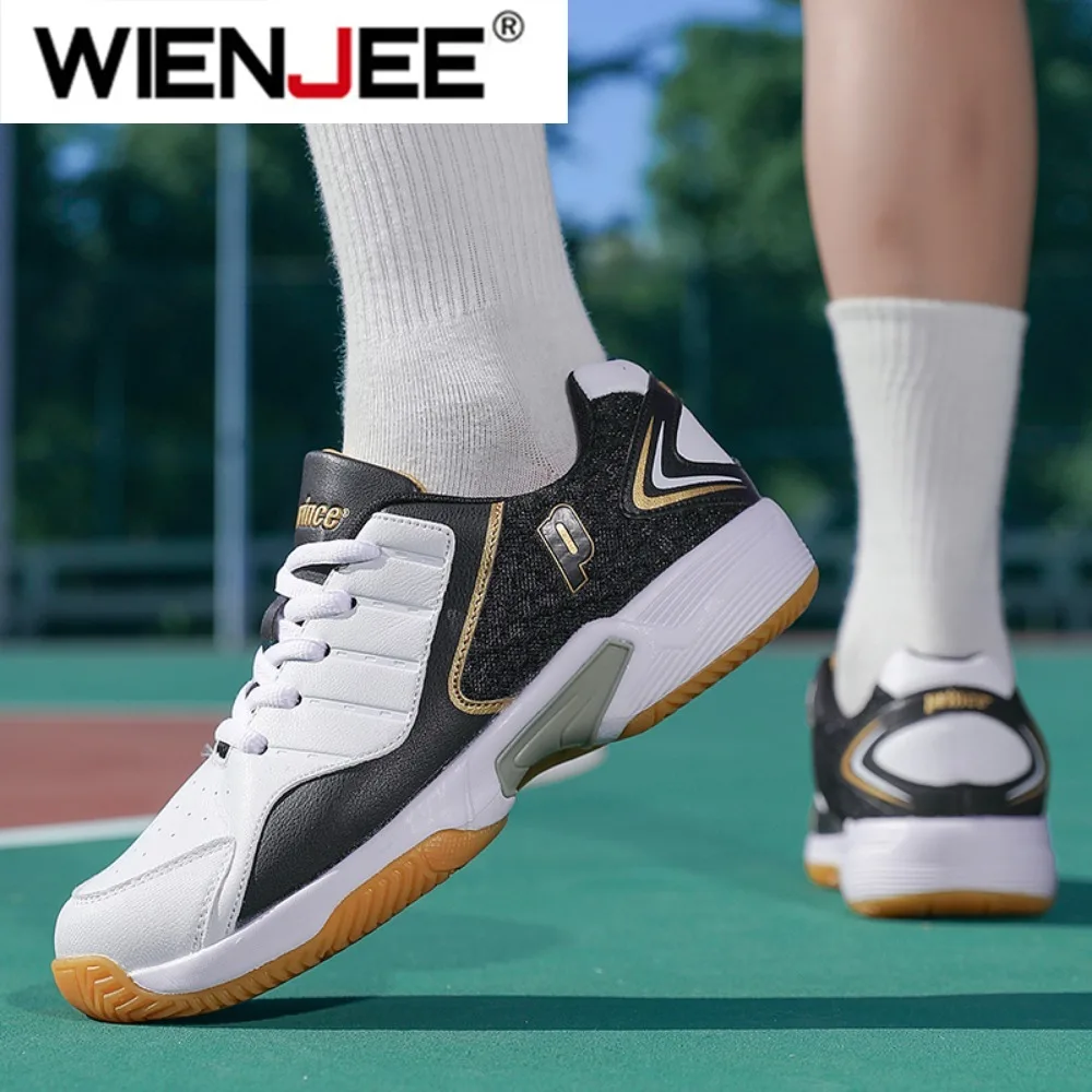 プロの男性女性革バドミントンシューズカップル滑り止めトレーニ - Badminton Shoes Men のレビューと価格