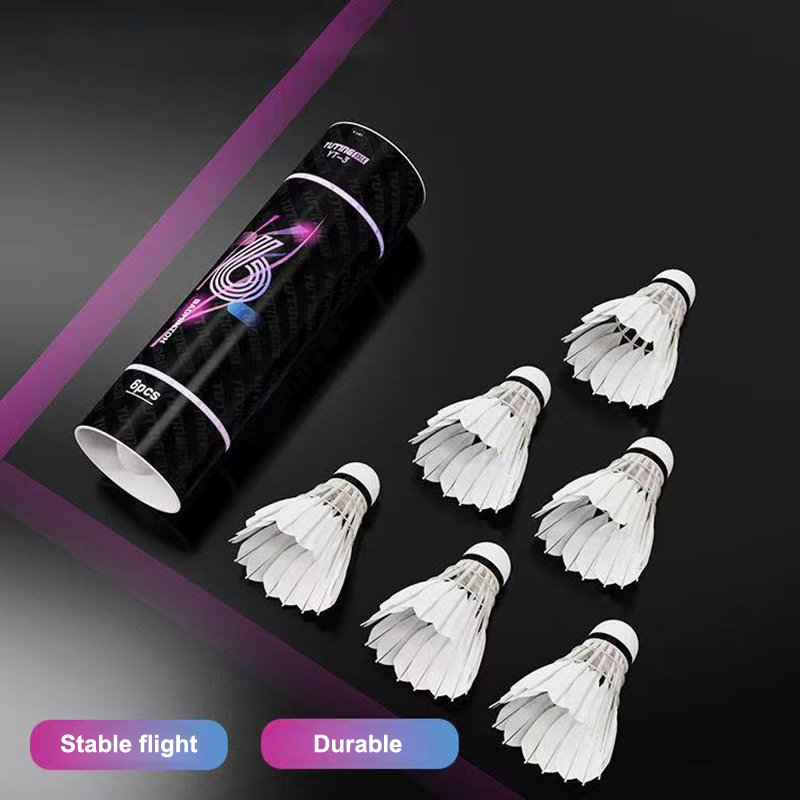 3/6個入りバドミントンボール、白いガチョウの羽根、飛行安定 - Badminton Shuttlecock のレビューと価格