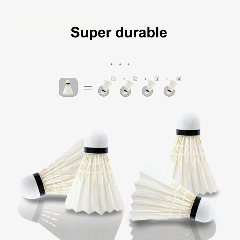 3/6個入りバドミントンボール、白いガチョウの羽根、飛行安定 - Badminton Shuttlecock のレビューと価格