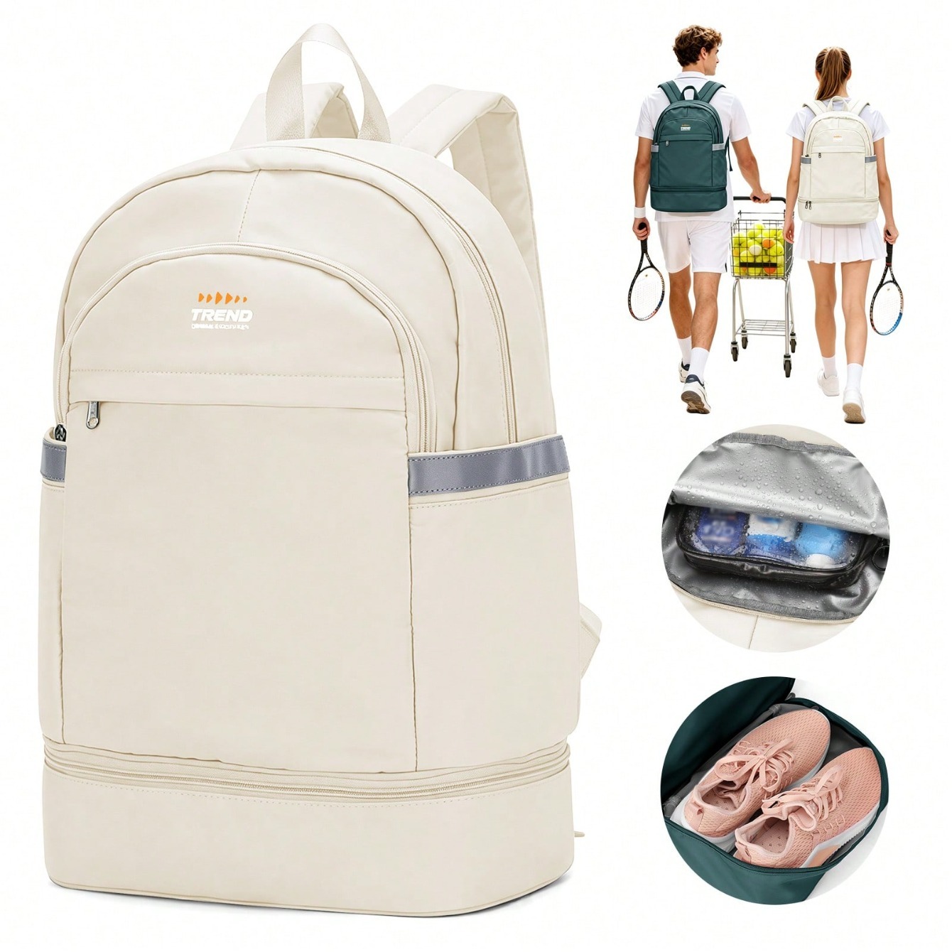 カジュアルな女性用バックパック、ミニマリストなピークスポーツ - Badminton Bag のレビューと価格