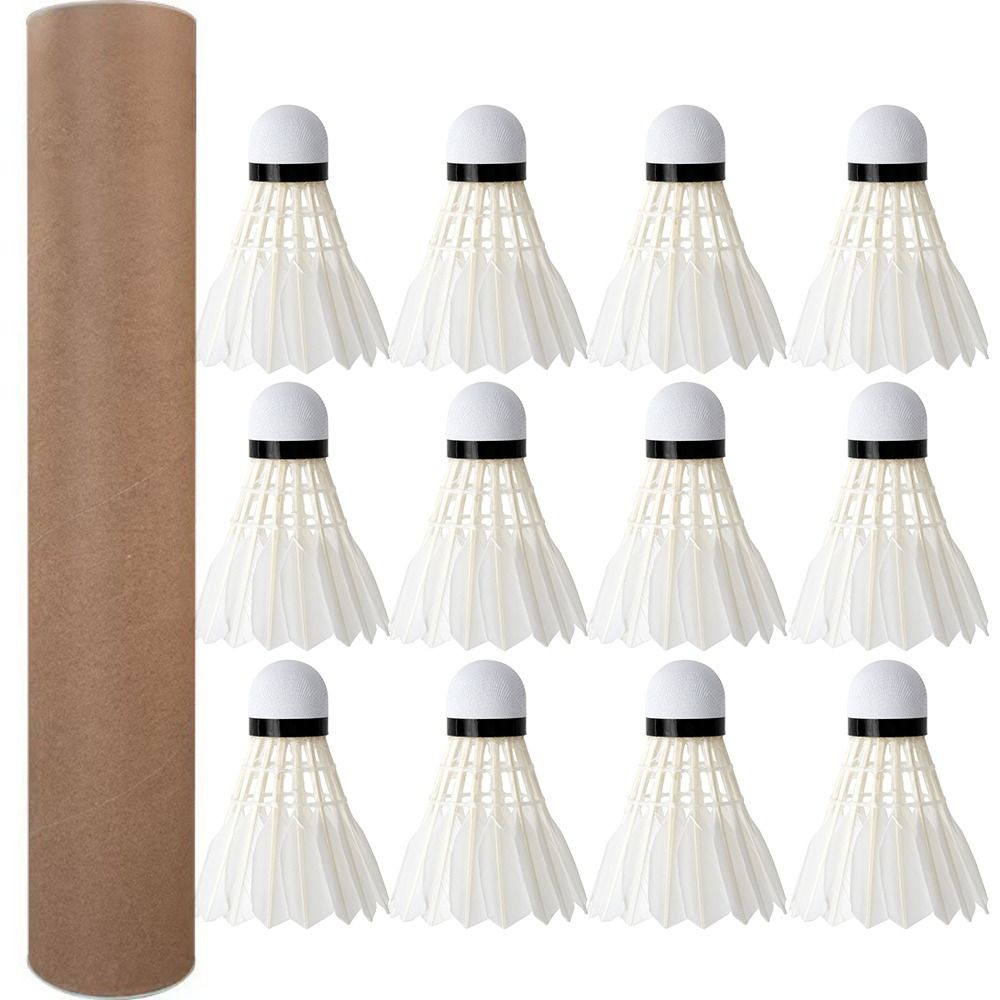 12 個プロフェッショナルホワイトグースフェザーバドミントン - Feather Shuttlecock のレビューと価格