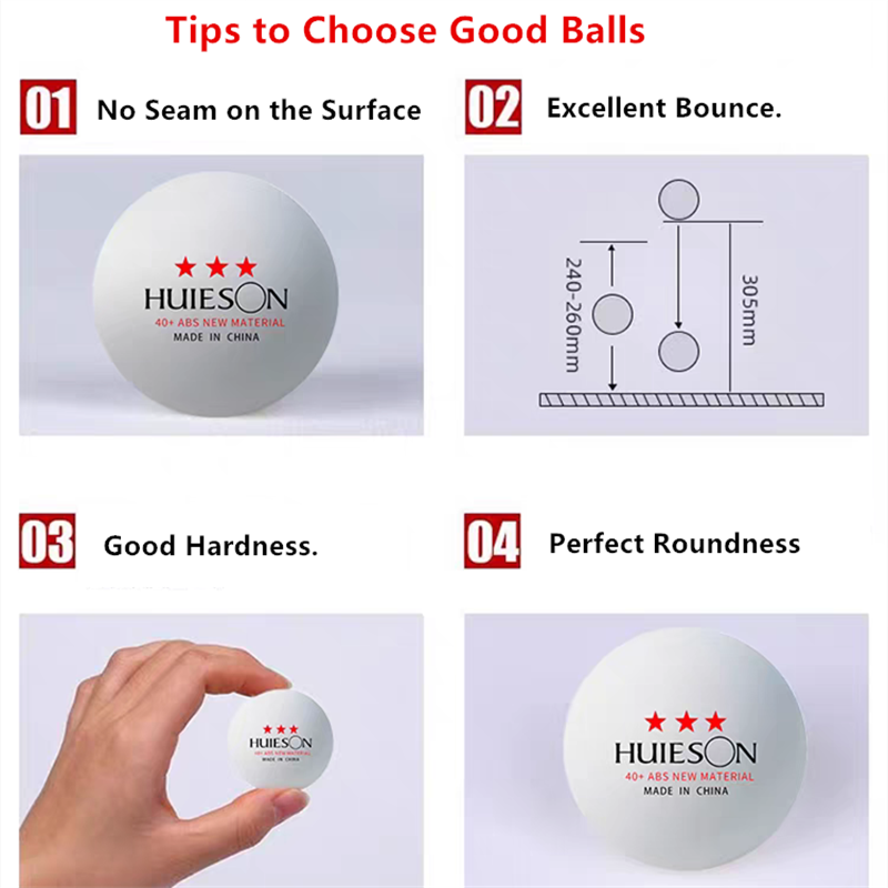 Huieson英語版ピンポンボール 3スター プラスチックA - Badminton In English のレビューと価格