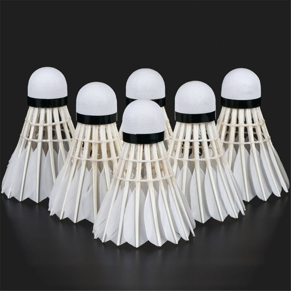 3/6/12 個新しい白バドミントン羽根プロフェッショナル耐 - Feather Shuttlecock のレビューと価格