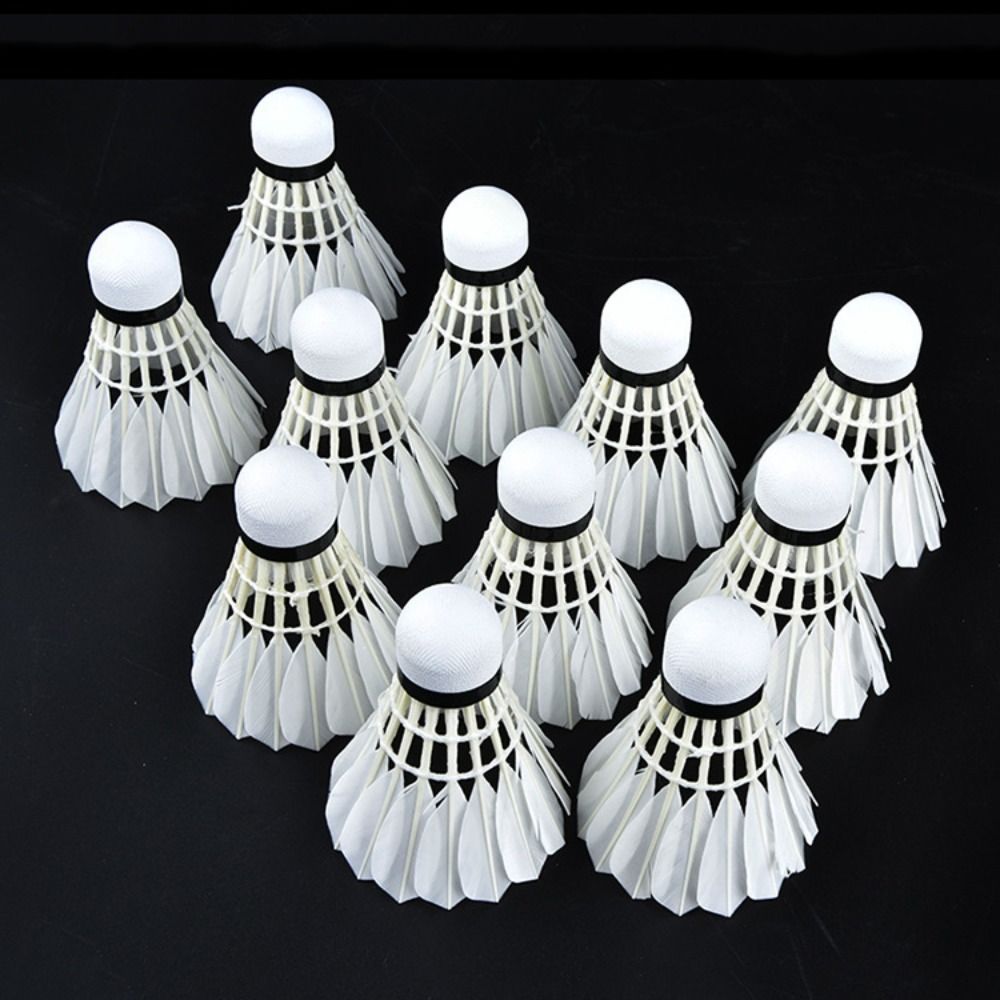 3/6/12 個新しい白バドミントン羽根プロフェッショナル耐 - Feather Shuttlecock のレビューと価格