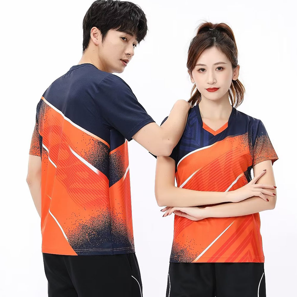 男性と女性のためのテニスTシャツ,半袖スポーツトップ,速乾性 - Badminton Jersey のレビューと価格