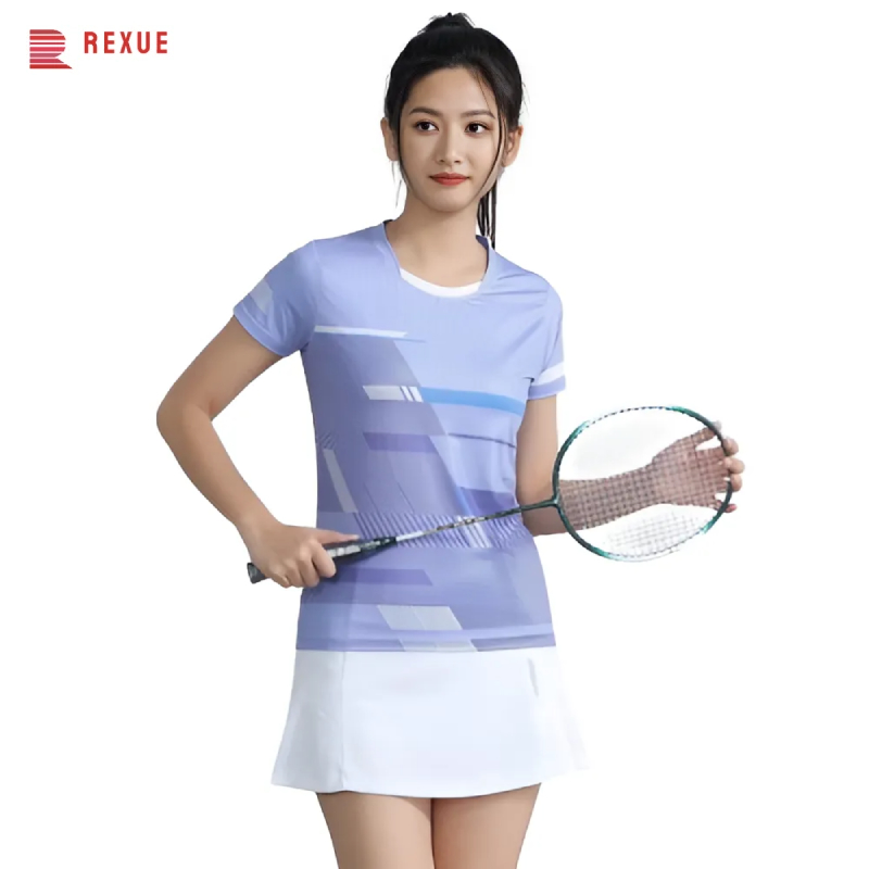 女性の卓球バドミントンTシャツ、3Dプリント、通気性メッシュ - Badminton Jersey のレビューと価格